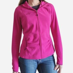 The North Face Pink Jacket Medium Coat Hoodie Hooded Zip Up Layer Outdoor